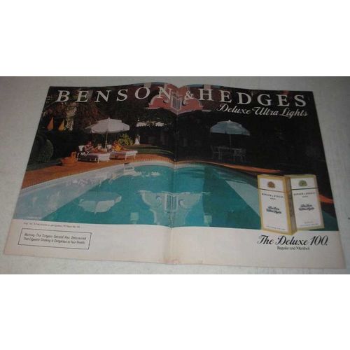 1984 Benson & Hedges Deluxe Ultra Lights Cigarettes Ad