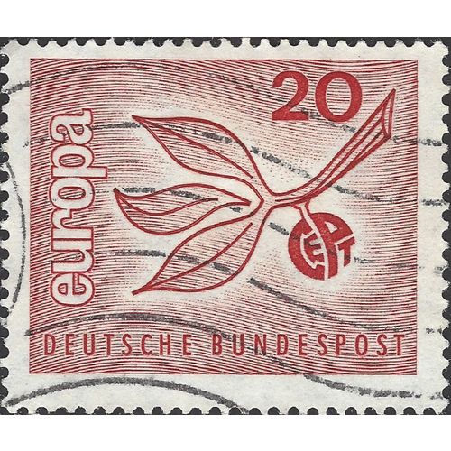 GERMANY, Europa CEPT, leaf, red 1965, 20pf, #4