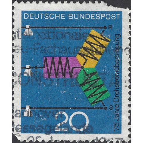 GERMANY, Three phase transmission, blue 1966, 20pf, #4