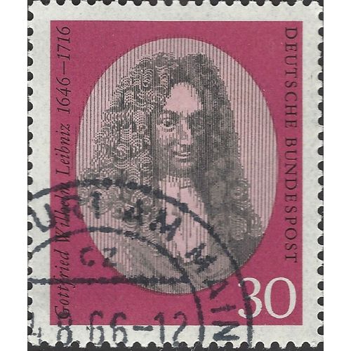 GERMANY, Gottfried Wilhelm Leibniz, 1646-1716, pink 1966, 30pf, #4