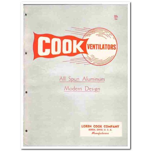 LOREN COOK COMPANY 1958 aluminum wall roof ventilators vintage catalog