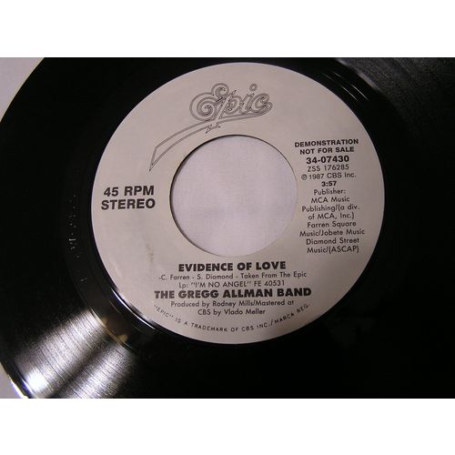 The Gregg Allman Promo 45-EVIDENCE OF LOVE STEREO