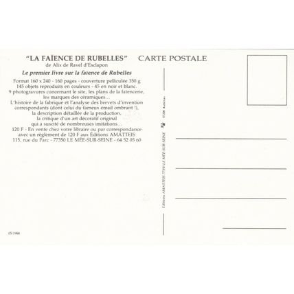 Faience de Rubelles Le Mee sur Seine France Postcard unused VGC