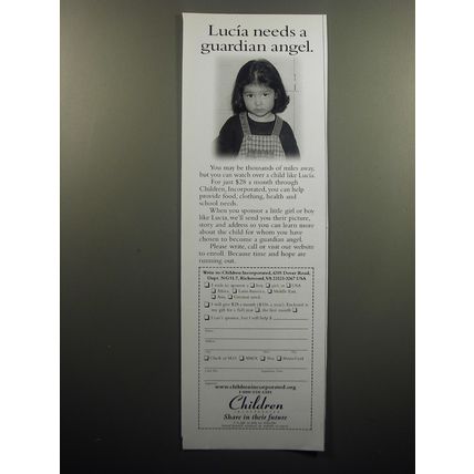 2007 Children Incorporated Ad - Lucia needs a guardian angel