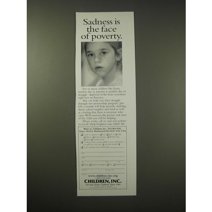 2005 Children, Inc. Ad - Sadness is the face of poverty