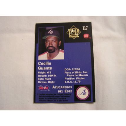 Cecilio Guante 1993 Lime Rock Winter League GOLD NO. 117 ROOKIE