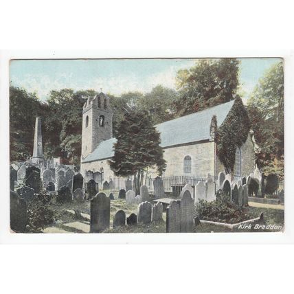 Kirk Braddon Church Isle of Man IOM Postcard Horrocks & Co