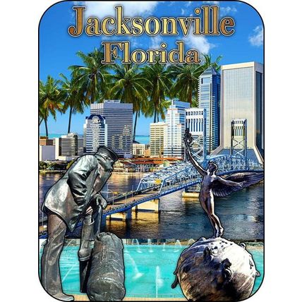 Jacksonville Florida Points of Interest Fridge Magnet