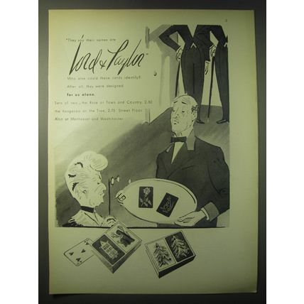 1948 Lord & Taylor Playing Cards Ad - They say their names are Lord & Taylor