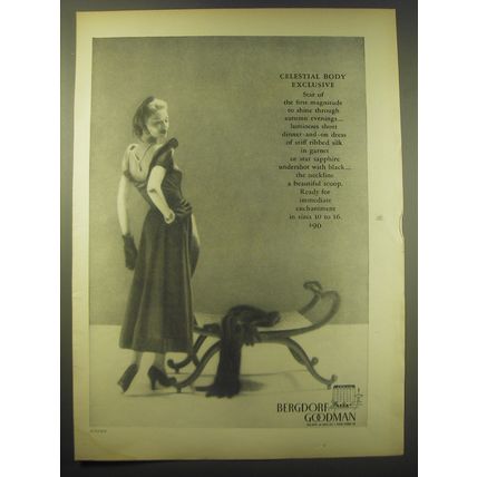 1948 Bergdorf Goodman Dress Ad - Photo by Richard Avedon - Celestial Body