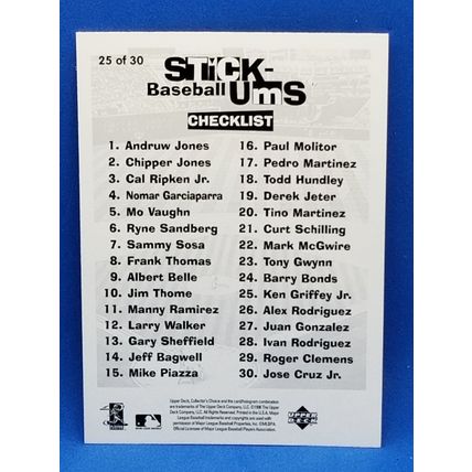 1998 Collector's Choice Stick 'Ums #25 Ken Griffey Jr.
