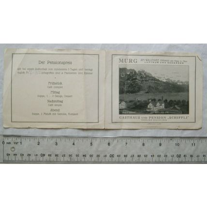 Vintage leaflet: Gasthaus und Pension Schiffli, Murg am Wallensee