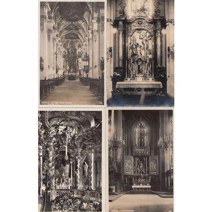 Munich Munchen Neponmukkirche Geist Kirche Dom Hochaltar 4x Real Photo Postcard