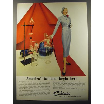 1953 Celanese Acetate Advertisement - America's fashions begin here