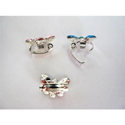 Extra tiny mini silver butterfly crystal hair barrette clip bridal clip bridal