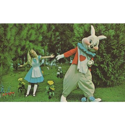 Hurry Alice We Are Late In Wonderland Walt Disney Postcard