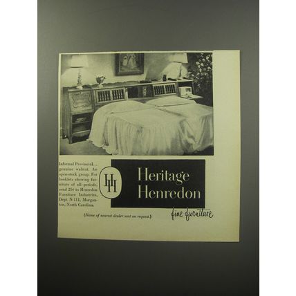 1955 Heritage Henredon Furniture Advertisement - Informal Provincial