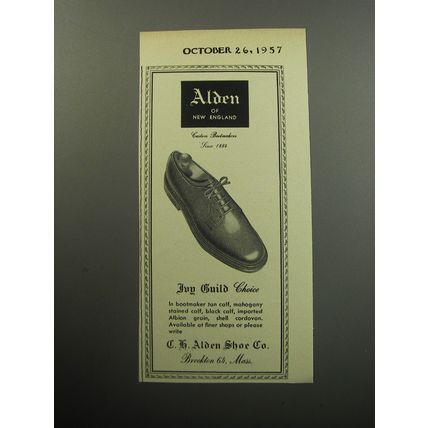 1957 Alden Shoes Ad - Ivy Guild Choice