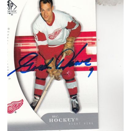 GORDIE HOWE 2006 AUTOGRAPHED DETROIT RED WINGS HOF STANLEY CUP CHAMPION MVP RW