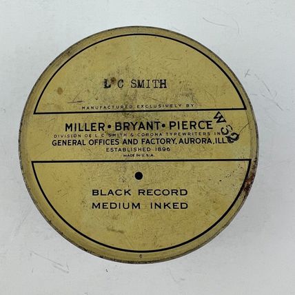Miller Elk Typewriter Ribbon Tin 2.5” Aurora IL Vintage