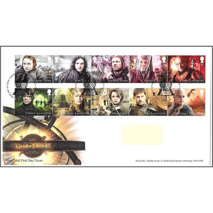 2018 GB FDC - Game of Thrones - Typed Address