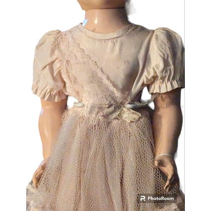 20” Vintage Bell & Toy? 20BAL Composite 1950s Doll Blonde Hazel Eyes Pink Dress