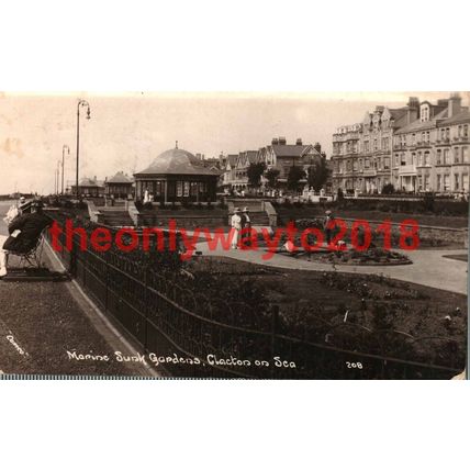 Marine Sunk Gardens, Clacton on Sea, Essex, Postcard, 1921