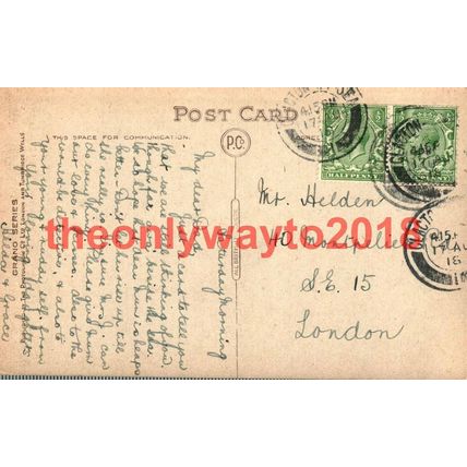 Clacton on Sea, The Bridge (Townside), Essex, Postcard, 1918