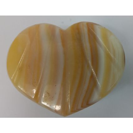 Alabaster Hand Carved Marble Heart Shaped Jewelry Trinket Box - 4 1/2"