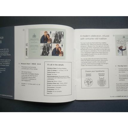 ROYAL MAIL 16 PAGE FIRST INFORMATION BOOKLET WEDDING HARRY MEGHAN MARKLE 2018