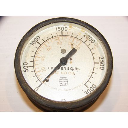 VINTAGE US GAUGE COMPANY PRESSURE GAUGE 3000 PSI ANTIQUE USA 2 1/2 AD-9924