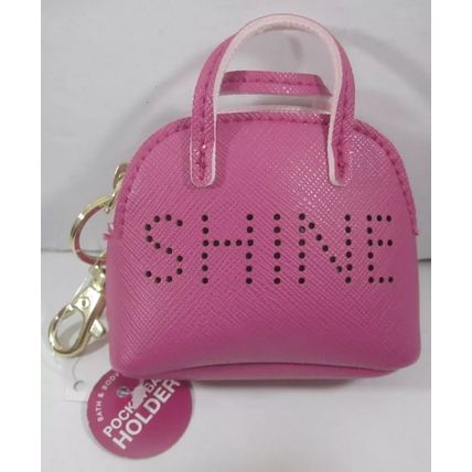 Bath & Body Works PB Pocket*Bac Holder Pink zipper Shine Purse