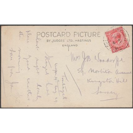 Merlin's Cave and King Arthur's Castle, Tintagel, Cornwall, 1929 - Judges RPPC