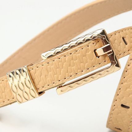 versatile women's leather thin belt vintage chic pattern decorative waist belt