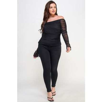 Ots Ruched Mesh Top