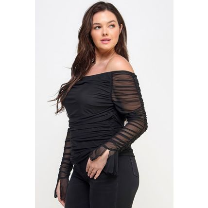 Ots Ruched Mesh Top