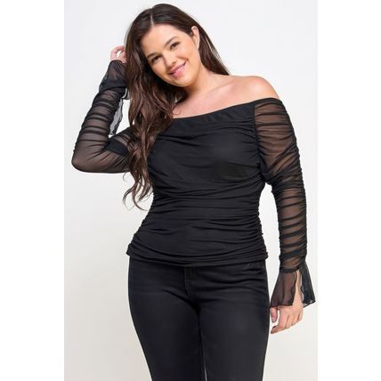 Ots Ruched Mesh Top