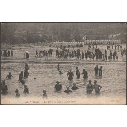 Les Bains de Mer à Marée Haute, Granville, 1906 - Neurdein CPA ND71