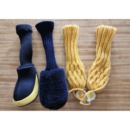 lot of 4 Golf Club Covers Notre Dame SMT 2.5 Two Yellow Crochet