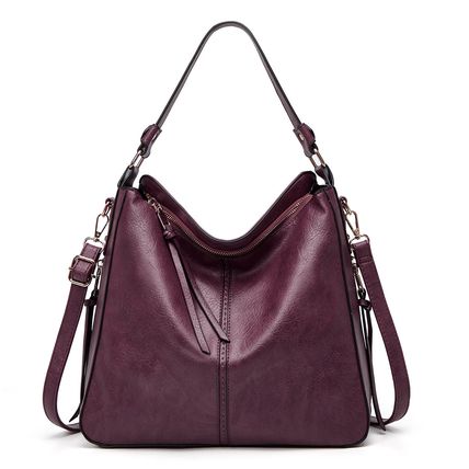 Handbags for Women Large Designer Ladies Hobo bag Bucket Purse Faux Leather Purp