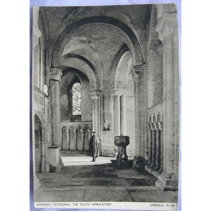 c1950s postcard South Ambulatory, Norwich Cathedral