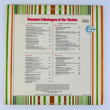 Greatest Folksingers Of The Sixties Vinyl LP Record Album VSD 17/18