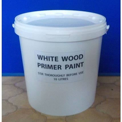 10 LITRES WHITE WOOD PRIMER PAINT (see description)