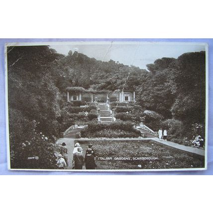 1925 postcard Italian Gardens, Scarborough