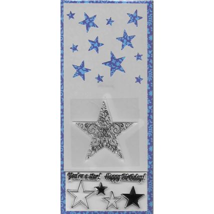 Stars Stencil & Stamp Set. Stamping Cardmaking Scrapbooking Crafts
