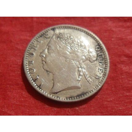 1901 Victoria 10 Cents - Straits Settlements, India.