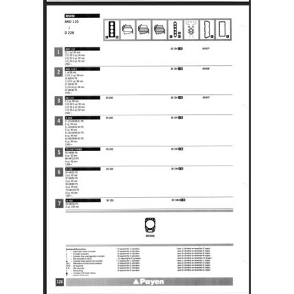 Payen German Models Gasket And Oil Seal Parts Catalogue 1994 PX513 Reprint