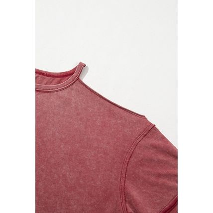 Clay One Shoulder Half Sleeve Oversized Tunic T Shirt