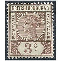 Br Honduras 1891 SG53 3c Brown Mounted Mint.