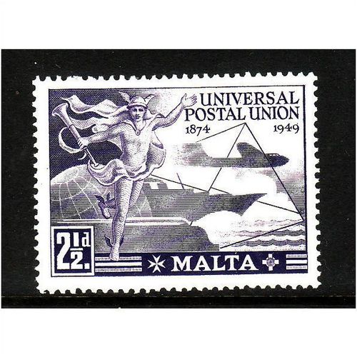 MALTA 1949 UPU 2 1/2d VIOLET SG 251 M / MINT